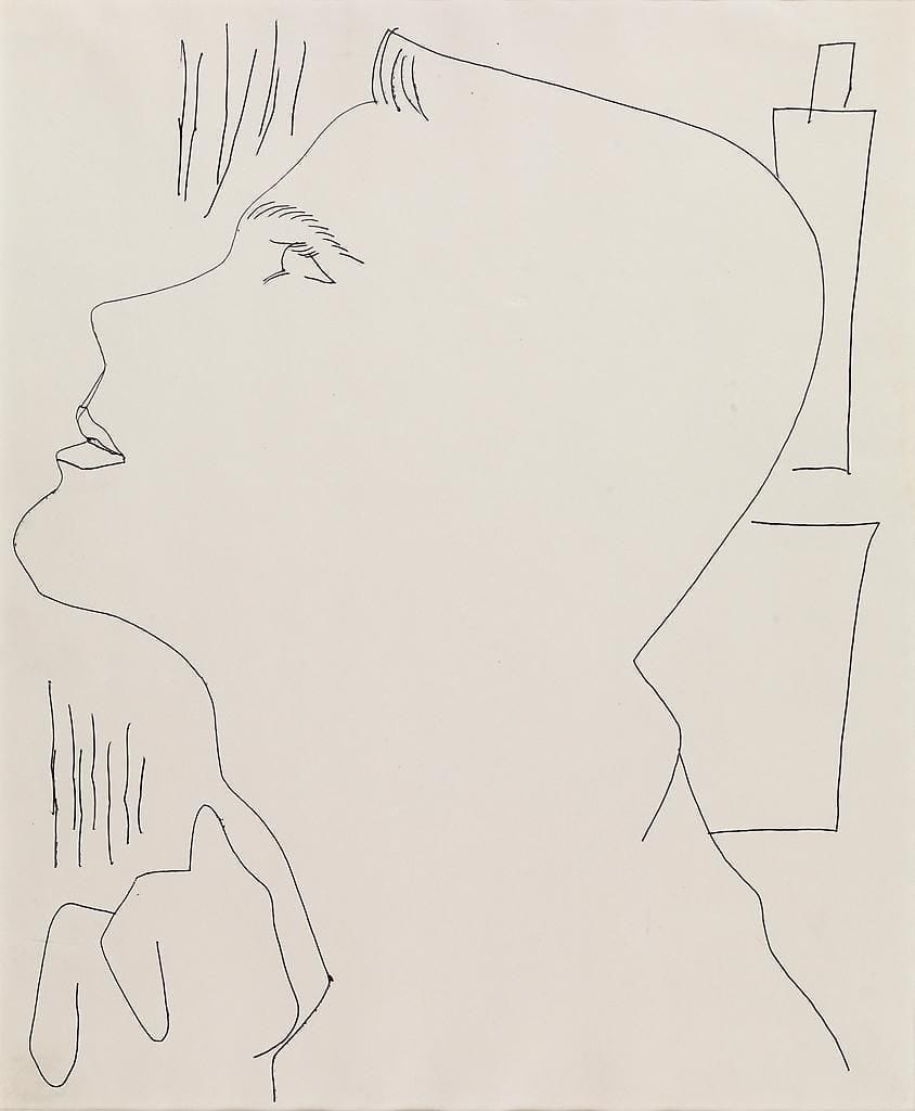 A Profile of a Young Man Looking Up by Andy Warhol
