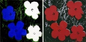 Flowers (8 x 8 inches), 1965, Silkscreen on canvas by Andy Warhol