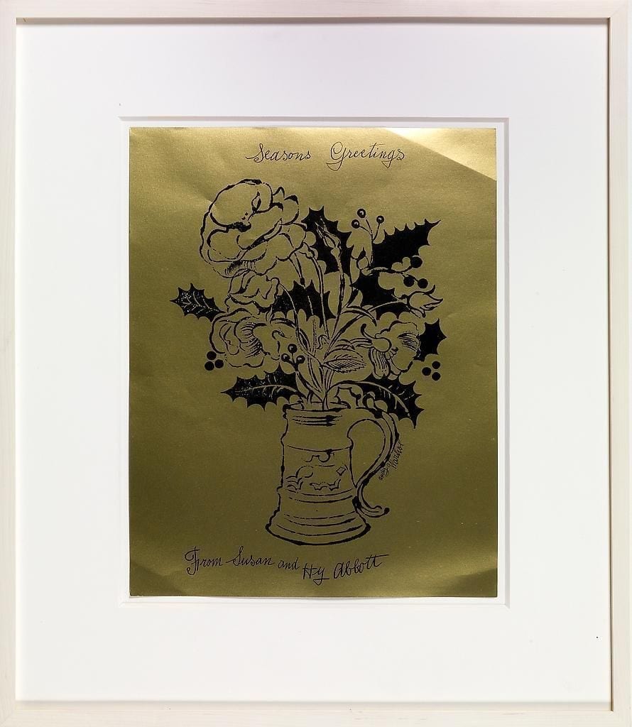 Flowers and Holly - Christmas Card, ca.1954