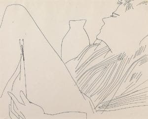Reclining Figure (In Striped Shirt) by Andy Warhol