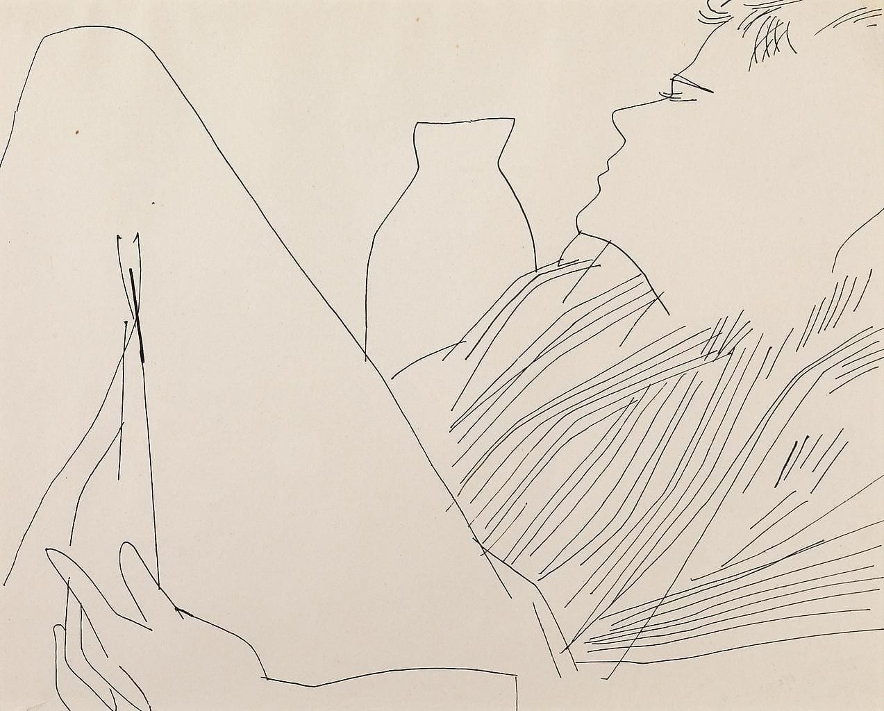 Reclining Figure (In Striped Shirt) by Andy Warhol