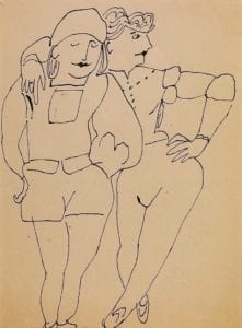 Two Standing Figures, ca. 1955