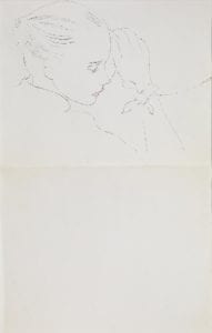 Young Girls Resting Head on Hand, Medium: Double sided offset lithograph