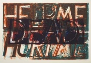 Help Me, Hurt Me, 1975, lithograph by Bruce Nauman