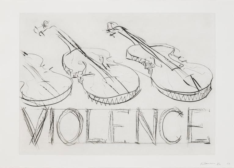 Bruce Nauman, Violins, Violence, 1985, drypoint