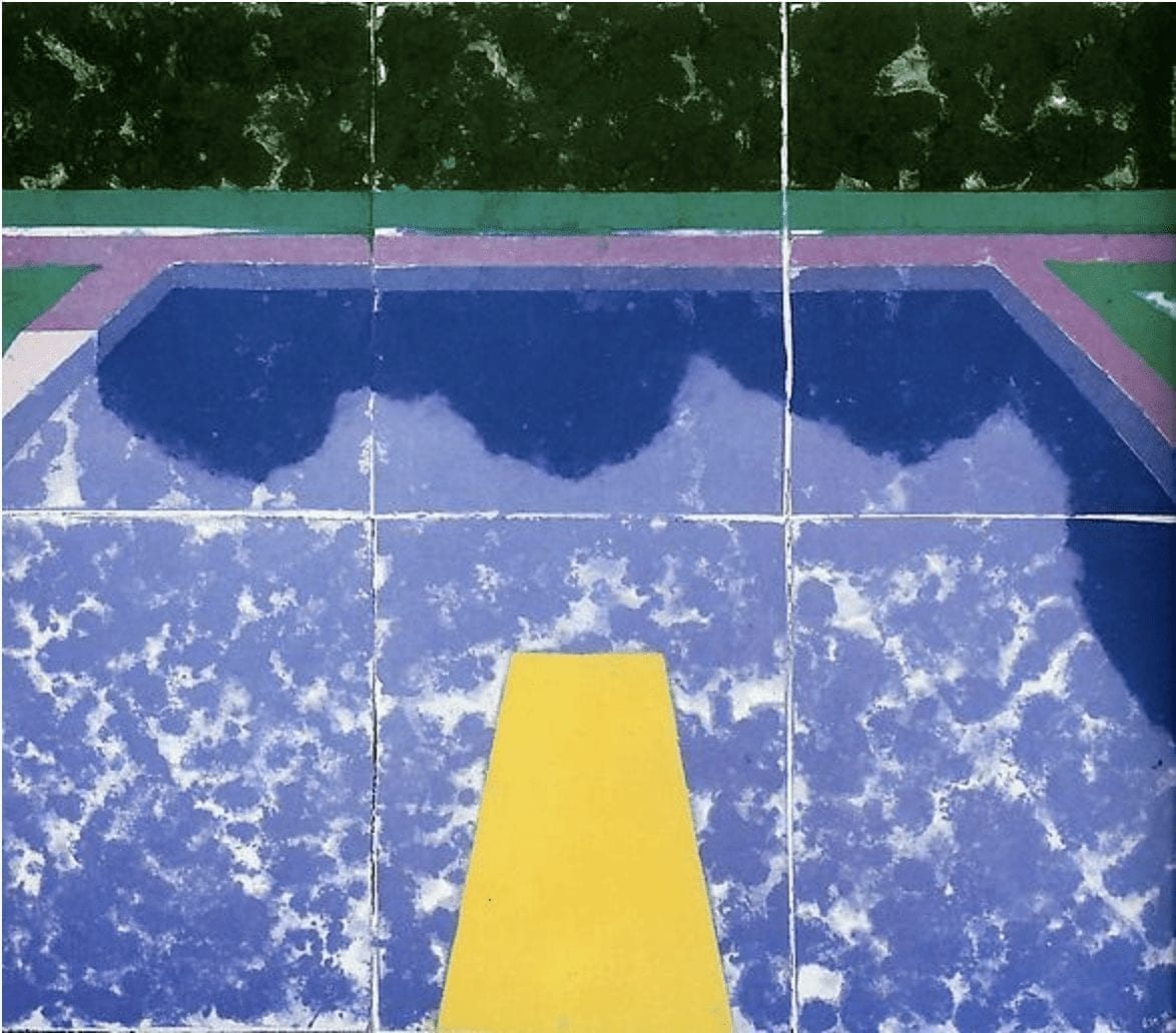 David Hockney, Swimming Pool with Reflection (Paper Pool 5), 1978, colored and pressed paper pulp