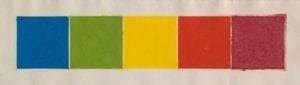 Blue/Green/Yellow/Orange/Red (Colored Paper Image XXII), 1976-77, Colored and pressed paper pulp by Ellsworth Kelly