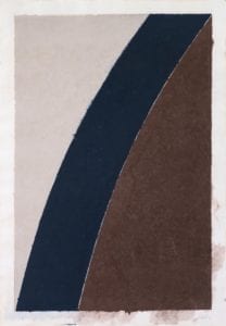 Colored Paper Image XII (Blue Curve with Brown and Gray) by Ellsworth Kelly