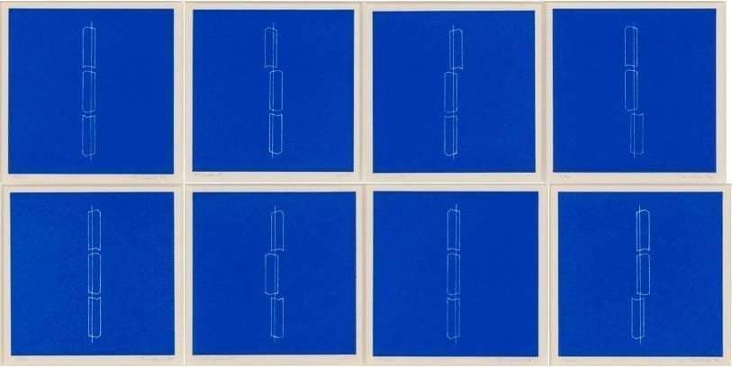 Fred Sandback, Mappe mit 8, 1979,  complete set of 8 linocuts