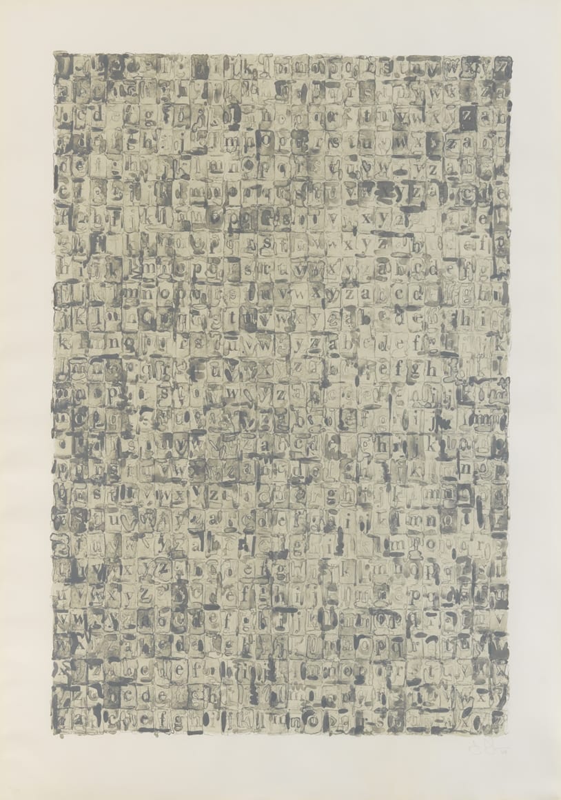Jasper Johns, Gray Alphabets, 1968, Lithograph