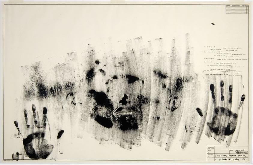Jasper Johns, Skin with O'Hara Poem, 1965, Lithograph