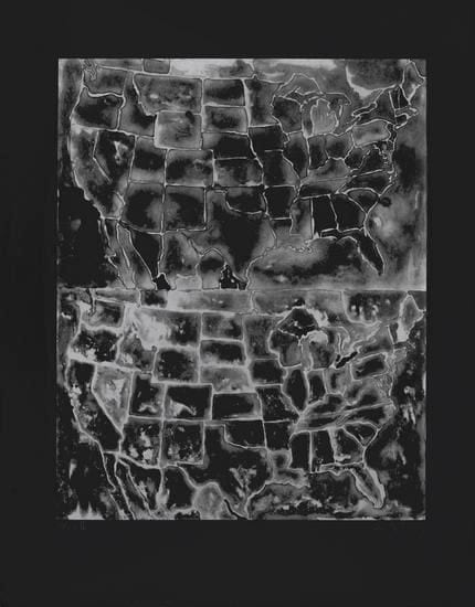 Jasper Johns, Two Maps II, 1966, Lithograph