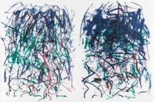 Sunflowers II, 1992, Lithograph on two sheets of paper by Joan Mitchell