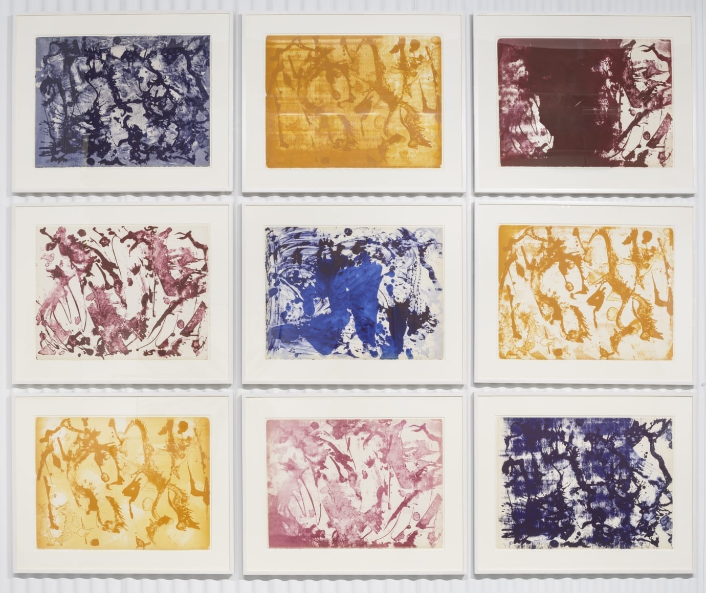 Long Lines for Lee Krasner, 1970, Complete set of nine lithographs in color by Lee Krasner
