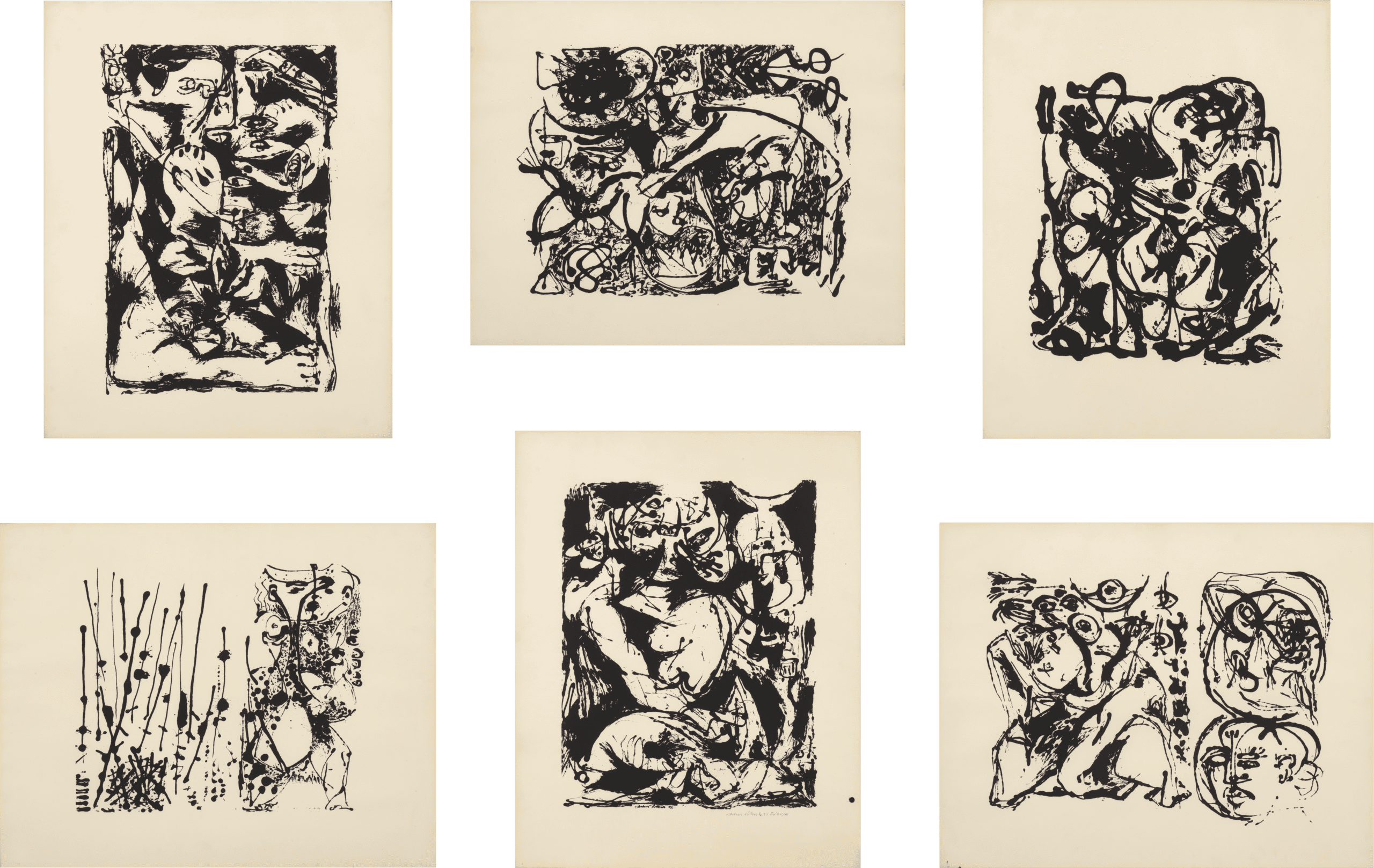 Untitled Portfolio, 1951, Screenprints by Jackson Pollock
