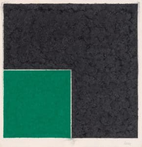 Colored Paper Image XVIII (Green Square with Dark Gray) by Ellsworth Kelly