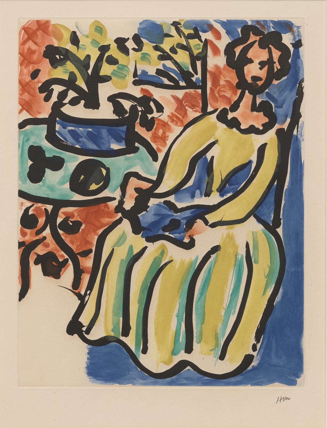 Henri Matisse - Marie-José en robe jaune, 1950, Aquatint