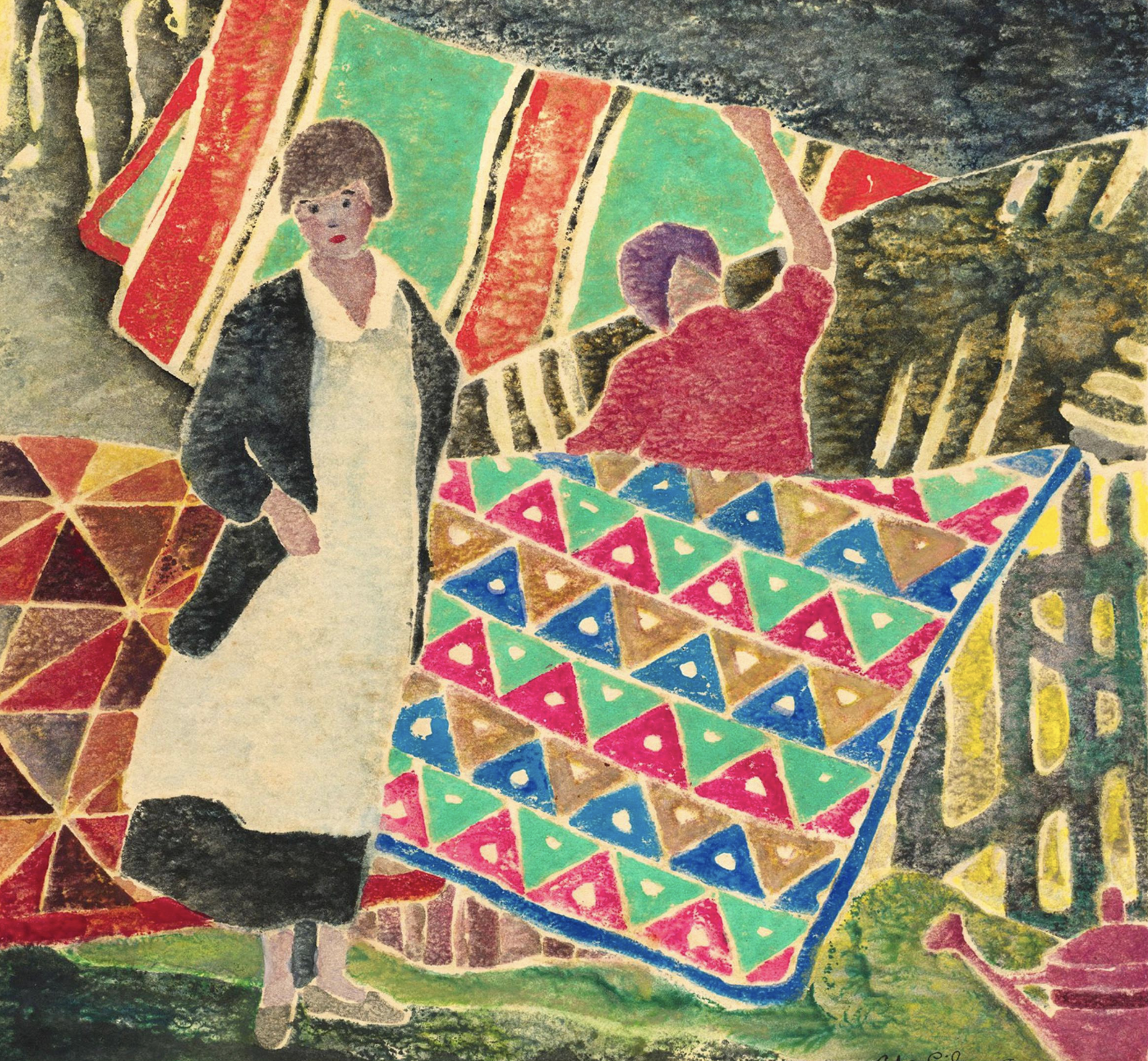 Pre-War American Woodcuts - Ada Gilmore Chaffee - Hanging Quilts